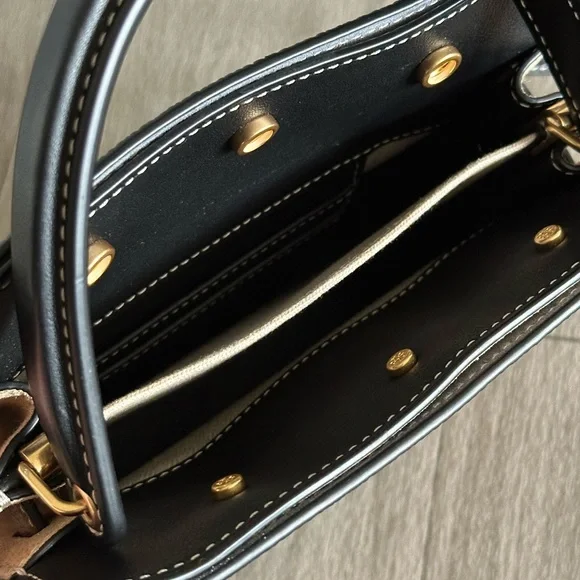 Tory Burch Tan and Black Small Crossbody Bag - Picture 4 of 16